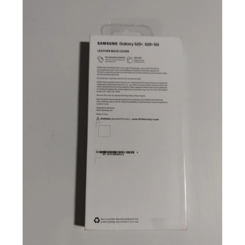Genuine Samsung Leather Back Cover Case for Galaxy S20 5G - Black New Sealed